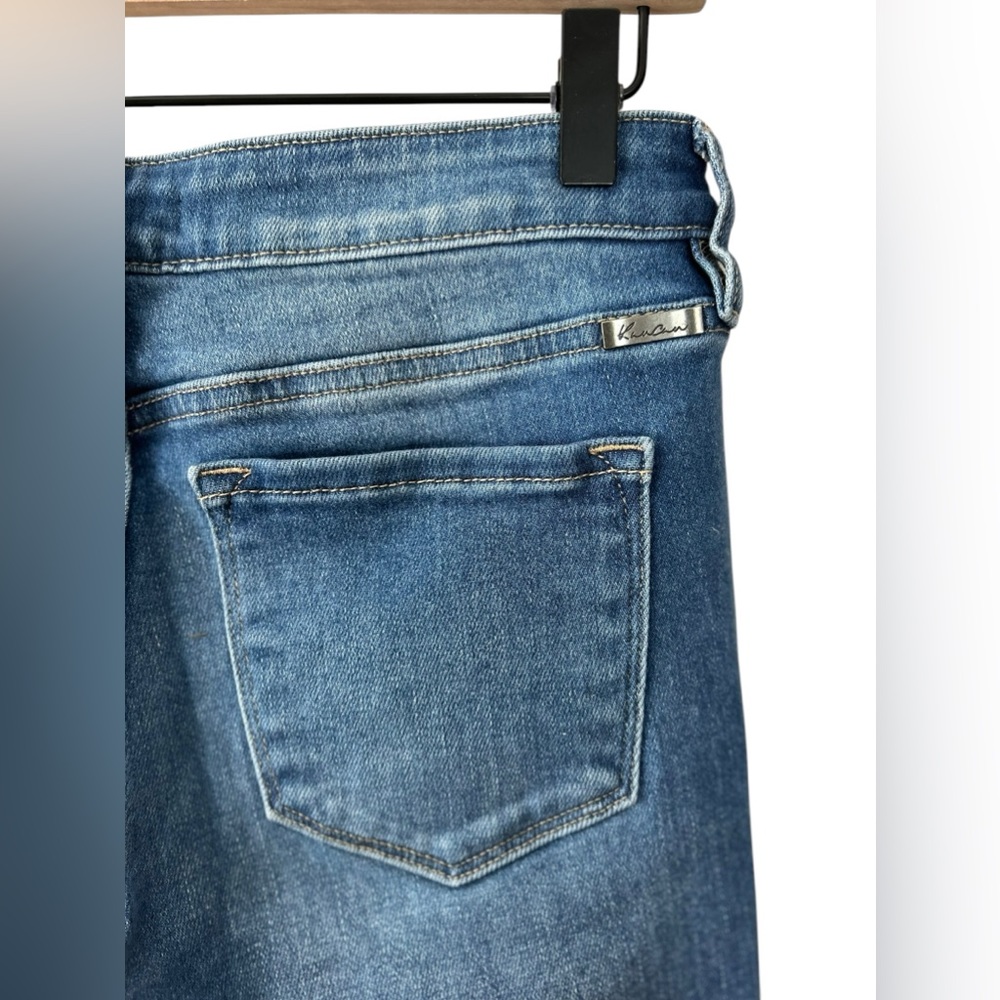 KanCan Jeans Womens Skinny Frayed Fringe Ankle Medium Wash Blue Stretch Denim 28 - Picture 3 of 7